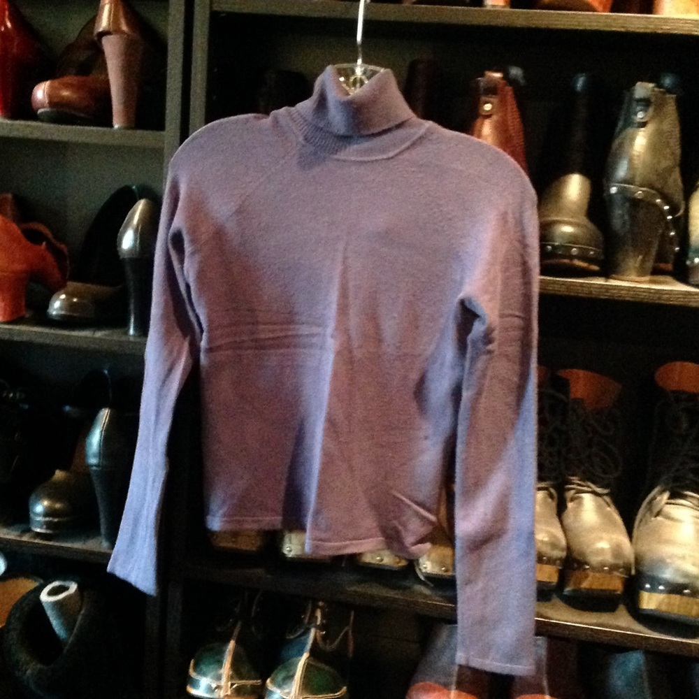 Blue-grey turtleneck sweater